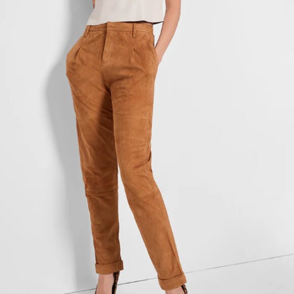 AS by DF Denise Upcycled Suede Trousers - Size: 8